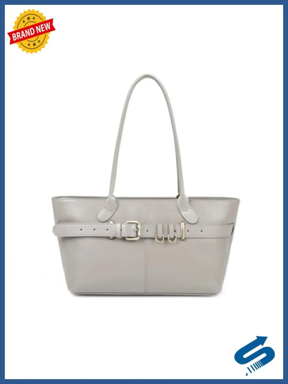 Genuine Leather Small Tote Bag for Women Lightweight Shoulder Handbag Work